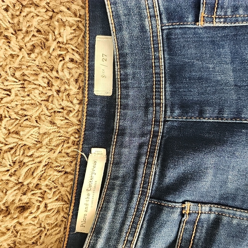 Anthropologie Pilcro Letterpress Jeans 27 Utility High Rise Cropped Bootcut Blue - Picture 4 of 9